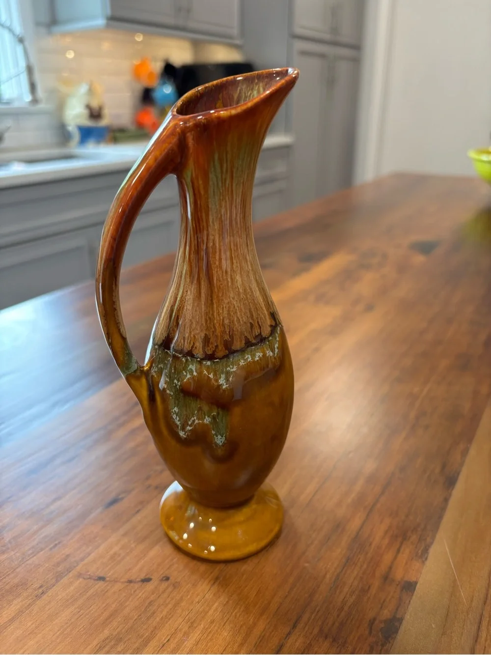 Vintage Dryden Arkansas Pottery Bud Vase - Brown Drip Glaze